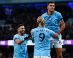 Mahrez, Haaland y Rodri fueron los tres protagonistas del triunfo del equipo ciudadano en la liga inglesa. FOTO: EFE