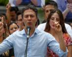 El alcalde de Medellín, Daniel Quintero, durante un discurso en La Alpujarra en mayo de 2022. FOTO: MANUEL SALDARRIAGA
