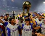 Los colombianos celebraron el título histórico alcanzado en República Dominicana. FOTO EFE