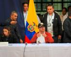 El presidente Gustavo Petro sostuvo un Puesto de Mando Unificado en Yarumal, Antioquia, este miércoles. FOTO: Jaime Pérez