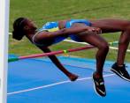 Jennifer Rodríguez, del Valle, fue una de las figuras ayer en Juegos al ganar oro en salto alto (1.90 metros). Primer metal del atletismo en Panamericanos. FOTO EFE 