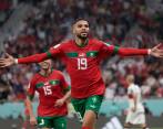  En- Nesyri, jugador del Sevilla de España, fue el jugador que puso a soñar a los marroquís con sus primeras semifinales en un Mundial. FOTO: EFE