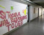 Desde el 7 de septiembre, cinco facultades de la Universidad de Antioquia están en paro por la problemática de violencias de género en la universidad. FOTO: Esneyder Gutiérrez
