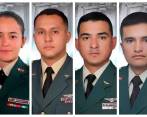 De izquierda a derecha: Teniente Julieth García Cordero; Capitán Héctor Mauricio Jérez; Sargento Segundo Johan Andrés Orozco, y Sargento segundo Ricardo Leguizamón. FOTO: EJÉRCITO