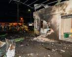 Así quedó la fachada del Batallón de Infantería No. 21 Batalla Pantano de Vargas, tras el ataque con un moto carguero. FOTO CORTESÍA