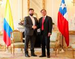 Petro y Boric hablaron de revitalizar la comunidad andina, instancia que en el pasado lideraron varios gobiernos de izquierda como parte del proceso de integración regional. FOTO: CORTESÍA PRESIDENCIA
