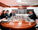 Los presidentes de las altas cortes en el almuerzo con Gustavo Petro tras su pelea con el fiscal Barbosa. FOTO: Presidencia
