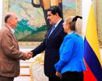El canciller Álvaro Leyva en su visita a Nicolás Maduro en Venezuela. FOTO: Colprensa