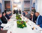 En la visita, este martes en la Casa de Nariño, además de Bob Menéndez, estuvieron los también demócratas Ron Portman y Ben Cardin, así como los republicanos Richard Burr y Ben Sasse. Fueron recibidos por el presidente Gustavo Petro, el canciller Álvaro Leyva y el embajador Luis Murillo. FOTO Cortesía