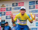 En su historial, Chía, de 25 años de edad, acumula tres triunfos en la Vuelta a Colombia. En la presente es el corredor del equipo Supergiros es el más veloz. FOTO CORTESÍA FEDECICLISMO