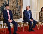De izquierda a derecha: el magistrado Juan Carlos Cortés; el secretario Jurídico de Presidencia, Vladimir Fernández, y la magistrada Marjorie Zúñiga. FOTO COLPRENSA