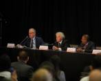 El secretario general de la Organización de los Estados Americanos (OEA), Luis Almagro (centro en la foto), participa en el IX Foro de la Sociedad Civil de la Cumbre de las Américas. FOTO: EFE