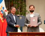 Gustavo Petro con su homólogo de Chile Gabriel Boric. Foto: tomada de las redes de la presidencia. 
