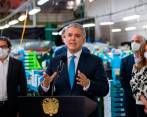 En la visita a las instalaciones de Nativa Produce el presidente Iván Duque dio a conocer el plan de apoyo empresarial. FOTO cortesía