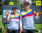 Sara López y Daniel Muñoz se ratifican como el mejor dúo del arco compuesto mundial. FOTO: FEDEARCO