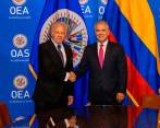 El presidente Iván Duque se reunió con el Secretario General de la OEA, Luis Almagro, para conmemorar la fecha. FOTO cortesía