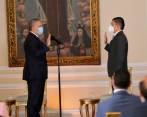 Momento de la posesión de Crissien como nuevo ministro de Ciencia, Tecnología e Innovación. FOTO: Cortesía Presidencia de la República