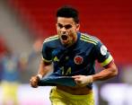 Cuadrado destacó al final del partido la campaña del equipo colombiano y pidió respaldo al proceso de Rueda. Dijo que la meta final es obtener la clasificación al Mundial de Catar 2022. FOTO getty 