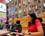 Enedith del Carmen González Hernández durante la elección en la Asamblea. FOTO: EDWIN BUSTAMANTE