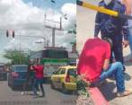 El conductor del taxi fue atendido por paramédicos tras percatarse de que tenía una herida causada por un arma cortopunzante. FOTO: COLPRENSA - VANGUARDIA