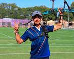 El bogotano Daniel Jiménez festejando su nuevo oro para el país en el tiro con arco de los Juegos. FOTO Mindeporte