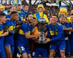 Boca Juniors celebra el título logrado en el Mario Alberto Kempes, tras vencer a Tigre 3-0 en la Liga de Argentina. FOTO EFE 