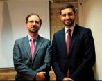 El viceministro de Vivienda, Felipe Arbouin, y su exsecretario privado Juan Mario Hernández, quien renunció a su cargo tras insultar al presidente. FOTO: TOMADA DE REDES SOCIALES