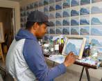 Jesús Alberto Cataño, el artista que pinta el cerro El Picacho