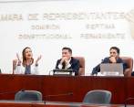 David Racero, presidente de la Cámara; Carolina Corcho, ministra de Salud; y Agmeth Escaf, presidente de la Comisión Séptima. FOTO Colprensa