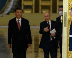 Los presidentes de China, Xi Jinping, y de Rusia, Vladimir Putin, forjan bloque para hacerle contrapeso a Occidente. FOTO Getty