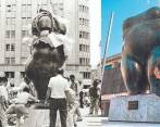 1. La instalación del Torso que cambió la dinámica social del Centro. 2. La Gorda en su cumpleaños 35 sigue siendo lugar de citas. FOTOS ARCHIVO Y Edwin bustamante