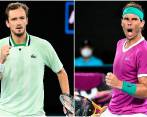 El español Rafael Nadal y el ruso Daniil Medvedev, finalistas del Abierto de Australia. FOTOS EFE