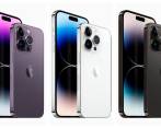  Estos son los iPhone 14 Pro y iPhone 14 Pro Max en colores púrpura, blanco y negro. FOTO Cortesía Apple 