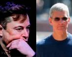 Elon Musk y Tim Cook. FOTOS Getty 