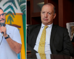 Miguel Ángel del Río, abogado de Aída Merlano (derecha) y Darío Bazzani, abogado de Alejandro Char (izquierda). FOTO: COLPRENSA y TWITTER @migueldelrioabg