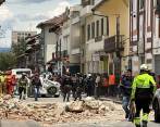 Fotografía de los daños ocasionados por el sismo de magnitud 6,5 en la escala abierta de Richter el sábado en la ciudad de Cuenca (Ecuador). El movimiento telúrico alcanzó una magnitud 7 en territorio peruano según el reporte de Instituto Geofísico del Perú (IGP). FOTO: EFE