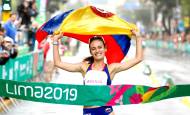 La marchista Sandra Lorena Arenas, del registro de Antioquia, fue la primera atleta clasificada a Tokio-2020 al conseguir su cupo en marzo de 2019. FOTO Archivo Colprensa
