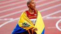 La saltadora venezolana era la favorita indiscutible en la final olímpica de salto triple que se disputó este domingo en Japón. Foto AFP