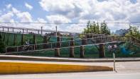 En uno de los murales se ven bosques frondosos que sirven de homenaje a la gran cantidad de zonas boscosas que se encuentran en Antioquia. Fotos: Carlos Velásquez