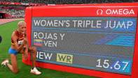 Yulimar alcanzó los 15,67 metros, superando la marca olímpica que ostentaba la camerunesa Francoise Mbango de 15,39 m y el récord mundial de 15,50 m de la ucraniana Inessa Kravets. Foto AFP