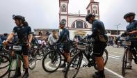 El municipio de la Unión le dio la bienvenida a los ciclistas. Foto: MANUEL SALDARRIAGA QUINTERO.