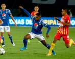 Millonarios venció por la mínima diferencia a Pereira en El Campín y se quedó con el cupo para disputar el repechaje ante el Cali por un lugar en la Copa Sudamericana. FOTO DIMAYOR
