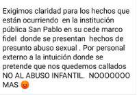 Padres de colegio del nororiente de Medellín denuncian que sus niños fueron abusados