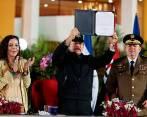 Daniel Ortega y Rosario Murillo, vicepresidenta y esposa del mandatario, completan 20 años consecutivos aferrados al poder en Nicaragua. FOTO europa Press (tomada de Colprensa) 