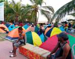 En carpas y en la playa están viviendo estos migrantes varados en Necoclí, Urabá antioqueño. FOTOS CORTESÍA