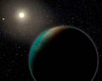 Representación artística del exoplaneta TOI-1452 b si fuera un mundo oceánico. FOTO: UNIVERSIDAD DE MONTREAL
