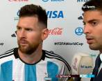 Lionel Messi, en la zona mixta, después del partido entre Argentina y Países Bajos. En ese momento lanzó la famosa frase. FOTO: CAPTURA DE PANTALLA