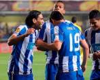 En la imagen aparecen los tres colombianos en el Porto, junto al brasileño Hulk. FOTO GETTY