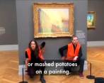 Este domingo un cuadro de Claude Monet de la serie “Almiares”, en un museo próximo a Berlín, fue atacado por ambientalistas. FOTO: TOMADA DE VIDEO. 