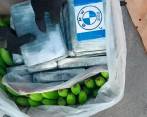 Así iban camufladas en las cajas de plátano las tres toneladas de cocaína halladas en Cartagena. FOTO cortesía